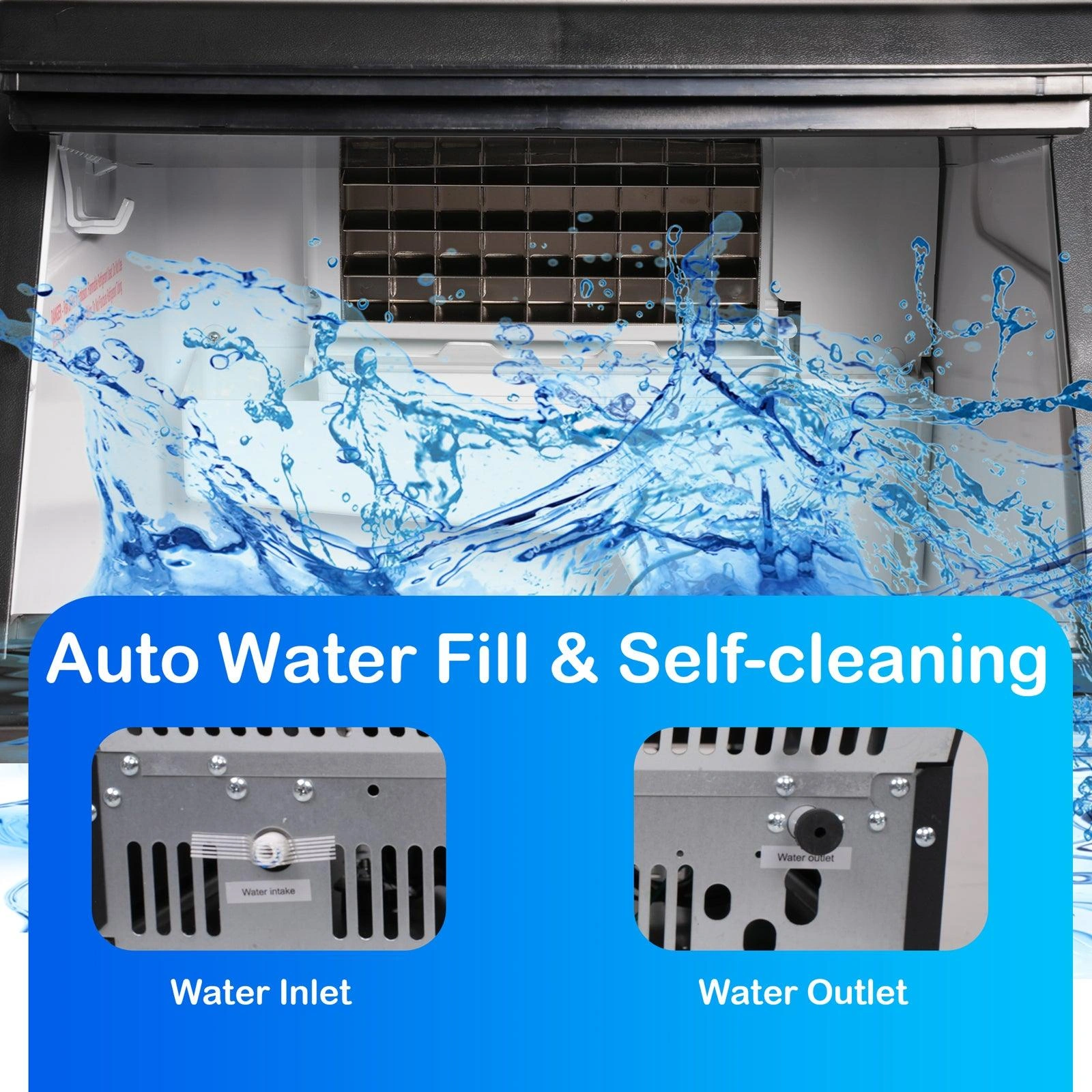 Chill Out: Compact Stainless Steel Ice Maker - Makes 100lbs in 24 Hours!